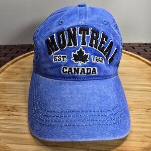 Montreal Canada Cap Embroidered Baseball Hat Blue Distressed Adjustable